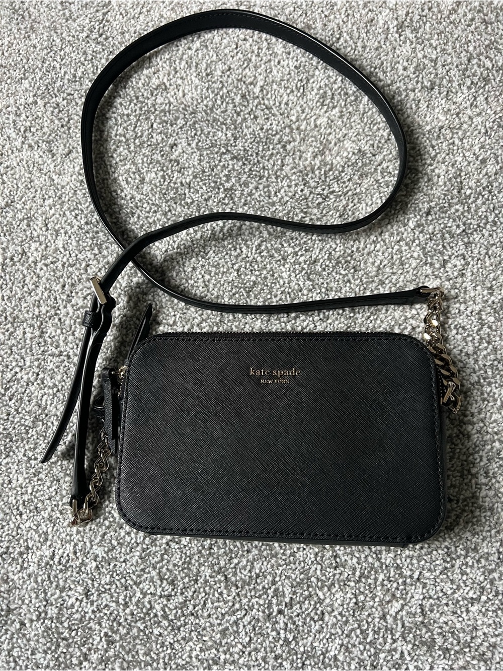 NWOT Kate Spade Mini Black Leather Cross Body